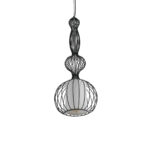 GLOBOSTAR® LILY 01560 Vintage Κρεμαστό Φωτιστικό Οροφής με Ντουί 1 x E27 AC 220-240V IP20 - Μαύρο & Λευκό - Μ25 x Π25 x Υ67cm - Image 5