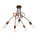 GLOBOSTAR® PAULELI 01564 Μοντέρνο Φωτιστικό Οροφής με Ντουί 5 x E27 AC 220-240V IP20 - Χάλκινο - Μ80 x Π80 x Υ40cm - Image 5