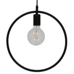 GLOBOSTAR® OMICRON 01578 Μοντέρνο Κρεμαστό Φωτιστικό Οροφής με Ντουί 1 x E27 AC 220-240V IP20 - Μαύρο - Μ33 x Π4 x Υ33cm - Image 4