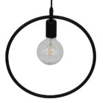 GLOBOSTAR® OMICRON 01578 Μοντέρνο Κρεμαστό Φωτιστικό Οροφής με Ντουί 1 x E27 AC 220-240V IP20 - Μαύρο - Μ33 x Π4 x Υ33cm - Image 5