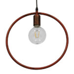 GLOBOSTAR® OMICRON 01579 Μοντέρνο Κρεμαστό Φωτιστικό Οροφής με Ντουί 1 x E27 AC 220-240V IP20 - Χάλκινο - Μ33 x Π4 x Υ33cm - Image 3