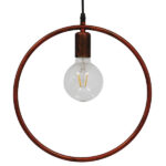 GLOBOSTAR® OMICRON 01579 Μοντέρνο Κρεμαστό Φωτιστικό Οροφής με Ντουί 1 x E27 AC 220-240V IP20 - Χάλκινο - Μ33 x Π4 x Υ33cm - Image 4