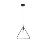 GLOBOSTAR® DELTA 01580 Μοντέρνο Κρεμαστό Φωτιστικό Οροφής με Ντουί 1 x E27 AC 220-240V IP20 - Μαύρο - Μ37 x Π4 x Υ33cm - Image 4