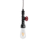 GLOBOSTAR® SPIGOT 01583 Vintage Κρεμαστό Φωτιστικό Οροφής με Ντουί 1 x E27 AC 220-240V IP20 - Ασημί & Κόκκινο - Μ5 x Π5 x Y20cm - Image 5