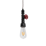 GLOBOSTAR® SPIGOT 01583 Vintage Κρεμαστό Φωτιστικό Οροφής με Ντουί 1 x E27 AC 220-240V IP20 - Ασημί & Κόκκινο - Μ5 x Π5 x Y20cm - Image 6