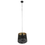 GLOBOSTAR® ACCADEMIA 01584 Μοντέρνο Κρεμαστό Φωτιστικό Οροφής με Ντουί 1 x E27 AC 220-240V IP20 - Μαύρο & Χρυσό - Μ35 x Π35 x Y25cm - Image 2