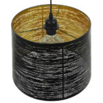 GLOBOSTAR® ACCADEMIA 01584 Μοντέρνο Κρεμαστό Φωτιστικό Οροφής με Ντουί 1 x E27 AC 220-240V IP20 - Μαύρο & Χρυσό - Μ35 x Π35 x Y25cm - Image 5