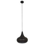 GLOBOSTAR® JANIS 01590 Μοντέρνο Κρεμαστό Φωτιστικό Οροφής με Ντουί 1 x E27 AC 220-240V IP20 - Μαύρο & Χρυσό - Μ30 x Π30 x Υ30cm - Image 4