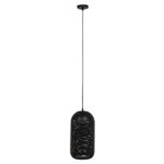 GLOBOSTAR® JANIS 01591 Μοντέρνο Κρεμαστό Φωτιστικό Οροφής με Ντουί 1 x E27 AC 220-240V IP20 - Μαύρο & Χρυσό - Μ20 x Π20 x Υ41cm - Image 3