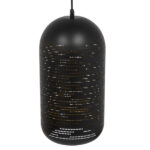 GLOBOSTAR® JANIS 01591 Μοντέρνο Κρεμαστό Φωτιστικό Οροφής με Ντουί 1 x E27 AC 220-240V IP20 - Μαύρο & Χρυσό - Μ20 x Π20 x Υ41cm - Image 5