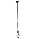 GLOBOSTAR® CAMBER 01594 Vintage Κρεμαστό Φωτιστικό Οροφής με Ντουί 1 x E27 AC 220-240V IP20 - Μαύρο & Μπεζ - Μ11 x Π11 x Υ25cm - Image 2