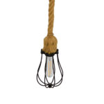 GLOBOSTAR® CAMBER 01594 Vintage Κρεμαστό Φωτιστικό Οροφής με Ντουί 1 x E27 AC 220-240V IP20 - Μαύρο & Μπεζ - Μ11 x Π11 x Υ25cm - Image 5