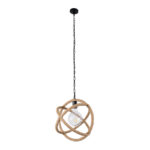 GLOBOSTAR® BALANCE 01596 Vintage Κρεμαστό Φωτιστικό Οροφής με Ντουί 1 x E27 AC 220-240V IP20 - Μαύρο & Μπεζ - Μ35 x Π35 x Υ36cm - Image 4