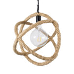 GLOBOSTAR® BALANCE 01596 Vintage Κρεμαστό Φωτιστικό Οροφής με Ντουί 1 x E27 AC 220-240V IP20 - Μαύρο & Μπεζ - Μ35 x Π35 x Υ36cm - Image 5