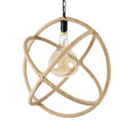 GLOBOSTAR® BELLE 01597 Vintage Κρεμαστό Φωτιστικό Οροφής με Ντουί 1 x E27 AC 220-240V IP20 - Μπεζ - Μ56 x Π56 x Y58cm - Image 5