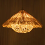 GLOBOSTAR® CHEOPE 01599 Boho Κρεμαστό Φωτιστικό Οροφής με Ντουί 1 x E27 AC 220-240V IP20 - Μπεζ - Μ45 x Π45 x Υ35cm - Image 3