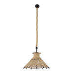 GLOBOSTAR® OZERO 01603 Boho Κρεμαστό Φωτιστικό Οροφής με Ντουί 1 x E27 AC 220-240V IP20 - Μπεζ & Μαύρο - Μ41 x Π41 x Y28cm - Image 4