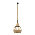 GLOBOSTAR® KUBRIC 01605 Boho Κρεμαστό Φωτιστικό Οροφής με Ντουί 1 x E27 AC 220-240V IP20 - Μπεζ - Μ30 x Π30 x Y40cm - Image 4