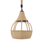 GLOBOSTAR® KUBRIC 01605 Boho Κρεμαστό Φωτιστικό Οροφής με Ντουί 1 x E27 AC 220-240V IP20 - Μπεζ - Μ30 x Π30 x Y40cm - Image 5
