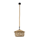 GLOBOSTAR® SPIRIT 01607 Boho Κρεμαστό Φωτιστικό Οροφής με Ντουί 1 x E27 AC 220-240V IP20 - Μπεζ - Μ35 x Π35 x Y30cm - Image 4