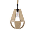GLOBOSTAR® POLIA 01608 Boho Κρεμαστό Φωτιστικό Οροφής με Ντουί 1 x E27 AC 220-240V IP20 - Μπεζ - Μ30 x Π30 x Y42cm - Image 5