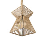 GLOBOSTAR® ROUGE 01611 Boho Κρεμαστό Φωτιστικό Οροφής με Ντουί 1 x E27 AC 220-240V IP20 - Μπεζ - Μ21 x Π21 x Y27cm - Image 6