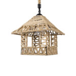 GLOBOSTAR® SPIKY 01613 Boho Κρεμαστό Φωτιστικό Οροφής με Ντουί 1 x E27 AC 220-240V IP20 - Μπεζ - Μ43 x Π43 x Y28cm - Image 5