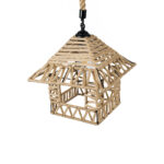 GLOBOSTAR® SPIKY 01613 Boho Κρεμαστό Φωτιστικό Οροφής με Ντουί 1 x E27 AC 220-240V IP20 - Μπεζ - Μ43 x Π43 x Y28cm - Image 6
