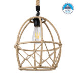 GLOBOSTAR® TELAN 01615 Vintage Κρεμαστό Φωτιστικό Οροφής με Ντουί 1 x E27 AC 220-240V IP20 - Μπεζ - Μ30 x Π30 x Υ38cm