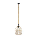 GLOBOSTAR® TELAN 01615 Vintage Κρεμαστό Φωτιστικό Οροφής με Ντουί 1 x E27 AC 220-240V IP20 - Μπεζ - Μ30 x Π30 x Υ38cm - Image 4