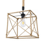 GLOBOSTAR® POLISHED 01616 Vintage Κρεμαστό Φωτιστικό Οροφής με Ντουί 1 x E27 AC 220-240V IP20 - Μαύρο & Μπεζ - Μ30 x Π30 x Υ30cm - Image 2