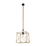 GLOBOSTAR® POLISHED 01616 Vintage Κρεμαστό Φωτιστικό Οροφής με Ντουί 1 x E27 AC 220-240V IP20 - Μαύρο & Μπεζ - Μ30 x Π30 x Υ30cm - Image 4