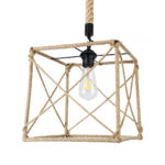 GLOBOSTAR® POLISHED 01616 Vintage Κρεμαστό Φωτιστικό Οροφής με Ντουί 1 x E27 AC 220-240V IP20 - Μαύρο & Μπεζ - Μ30 x Π30 x Υ30cm - Image 5
