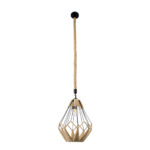 GLOBOSTAR® CONICAL 01617 Vintage Κρεμαστό Φωτιστικό Οροφής με Ντουί 1 x E27 AC 220-240V IP20 - Μαύρο & Μπεζ - Μ30 x Π30 x Υ40cm - Image 4