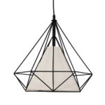 GLOBOSTAR® KAIRI 01618 Μοντέρνο Κρεμαστό Φωτιστικό Οροφής με Ντουί 1 x E27 AC 220-240V IP20 - Μαύρο & Λευκό - Μ38 x Π38 x Υ39cm - Image 3