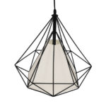 GLOBOSTAR® KAIRI 01618 Μοντέρνο Κρεμαστό Φωτιστικό Οροφής με Ντουί 1 x E27 AC 220-240V IP20 - Μαύρο & Λευκό - Μ38 x Π38 x Υ39cm - Image 5