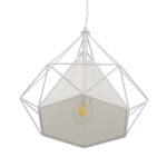 GLOBOSTAR® KAIRI 01619 Μοντέρνο Κρεμαστό Φωτιστικό Οροφής με Ντουί 1 x E27 AC 220-240V IP20 - Λευκό - Μ38 x Π38 x Υ39cm - Image 4