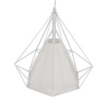 GLOBOSTAR® KAIRI 01619 Μοντέρνο Κρεμαστό Φωτιστικό Οροφής με Ντουί 1 x E27 AC 220-240V IP20 - Λευκό - Μ38 x Π38 x Υ39cm - Image 5