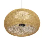 GLOBOSTAR® FIJI INCASS 01628 Vintage Κρεμαστό Φωτιστικό Οροφής με Ντουί 5 x E27 AC 220-240V IP20 - Μπεζ - Μ60 x Π60 x Υ29cm - Image 5