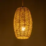 GLOBOSTAR® INCASS 01631 Vintage Κρεμαστό Φωτιστικό Οροφής με Ντουί 1 x E27 AC 220-240V IP20 - Μπεζ - Μ15 x Π15 x Υ25cm - Image 2