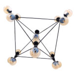GLOBOSTAR® SENTINEL 01637 Μοντέρνο Φωτιστικό Οροφής με Ντουί 15 x E27 AC 220-240V IP20 - Μαύρο & Μελί - Μ150 x Π150 x Υ115cm - Image 5
