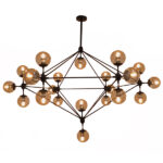 GLOBOSTAR® SENTINEL 01638 Μοντέρνο Φωτιστικό Οροφής με Ντουί 21 x E27 AC 220-240V IP20 - Μαύρο & Μελί - Μ170 x Π170 x Υ136cm - Image 2