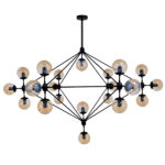GLOBOSTAR® SENTINEL 01638 Μοντέρνο Φωτιστικό Οροφής με Ντουί 21 x E27 AC 220-240V IP20 - Μαύρο & Μελί - Μ170 x Π170 x Υ136cm - Image 3
