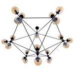 GLOBOSTAR® SENTINEL 01638 Μοντέρνο Φωτιστικό Οροφής με Ντουί 21 x E27 AC 220-240V IP20 - Μαύρο & Μελί - Μ170 x Π170 x Υ136cm - Image 5
