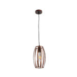 GLOBOSTAR® ZEBRA 01639 Vintage Κρεμαστό Φωτιστικό Οροφής με Ντουί 1 x E27 AC 220-240V IP20 - Χάλκινο - Μ15 x Π15 x Y15cm - Image 4
