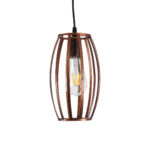 GLOBOSTAR® ZEBRA 01639 Vintage Κρεμαστό Φωτιστικό Οροφής με Ντουί 1 x E27 AC 220-240V IP20 - Χάλκινο - Μ15 x Π15 x Y15cm - Image 5