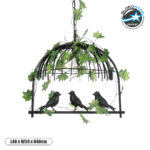 GLOBOSTAR® NEST 01640 Vintage Κρεμαστό Φωτιστικό Οροφής με Ντουί 1 x E27 AC 220-240V IP20 - Μαύρο & Πράσινο - Μ48 x Π38 x Υ40cm