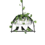 GLOBOSTAR® NEST 01640 Vintage Κρεμαστό Φωτιστικό Οροφής με Ντουί 1 x E27 AC 220-240V IP20 - Μαύρο & Πράσινο - Μ48 x Π38 x Υ40cm - Image 6