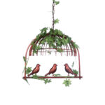 GLOBOSTAR® NEST 01642 Vintage Κρεμαστό Φωτιστικό Οροφής με Ντουί 1 x E27 AC 220-240V IP20 - Χάλκινο & Πράσινο - Μ48 x Π38 x Y40cm - Image 2