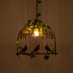 GLOBOSTAR® NEST 01642 Vintage Κρεμαστό Φωτιστικό Οροφής με Ντουί 1 x E27 AC 220-240V IP20 - Χάλκινο & Πράσινο - Μ48 x Π38 x Y40cm - Image 3